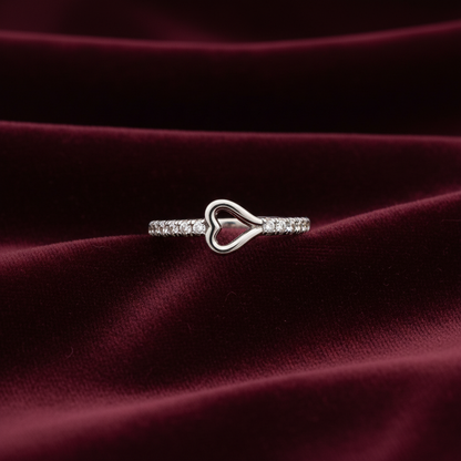 92.5 Silver Heart Ring for Women Size 8 | Stylish Love Motif | Elegant Gift Jewellery