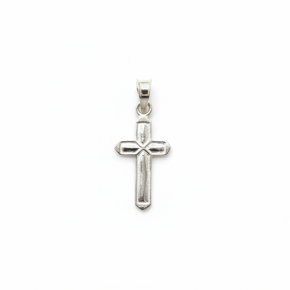 92.5 Sterling Silver Bevelled Cross Pendant