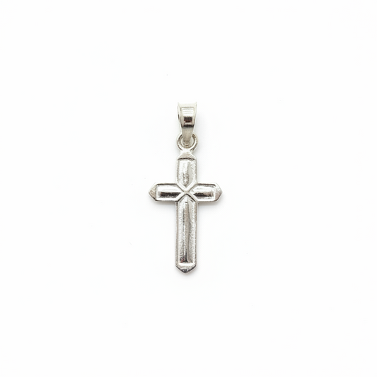 92.5 Sterling Silver Bevelled Cross Pendant