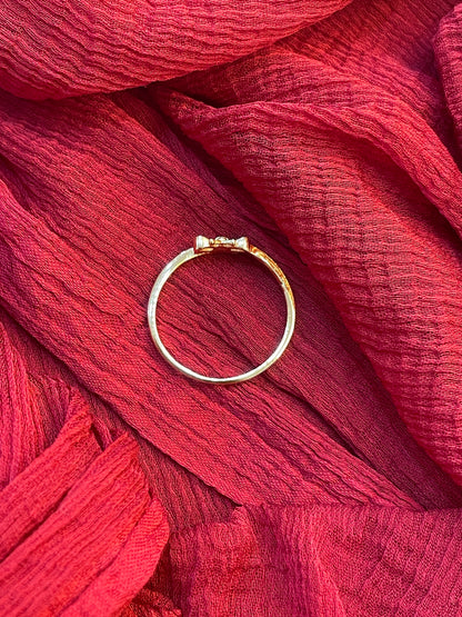 92.5 Silver Gold Plated Minimal Butterfly Ring for Women Size 12 | Elegant Jewellery