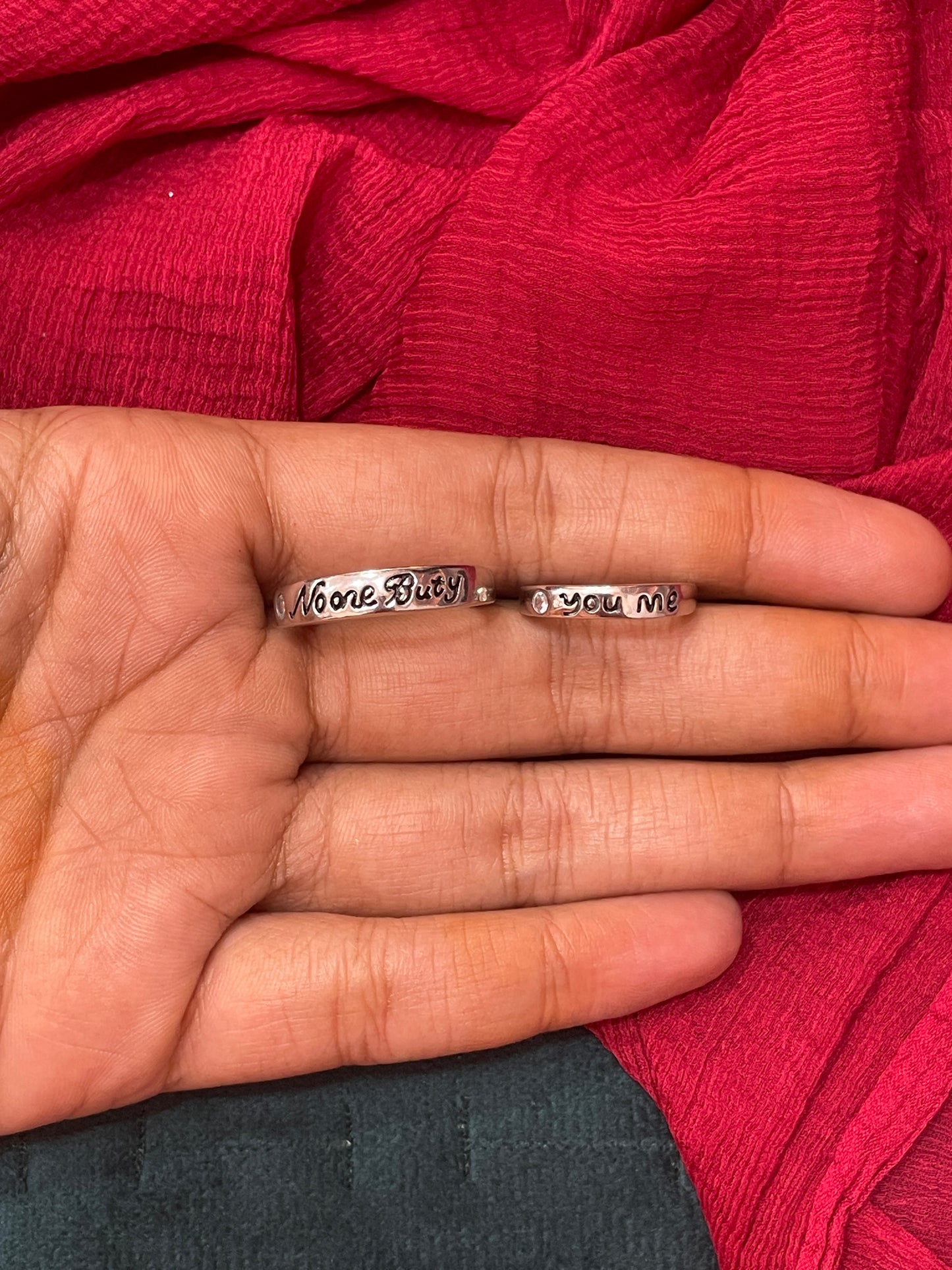 92.5 Silver Couple Rings for Men Size 18 & Women Size 7 | Stylish Coordinated Design | Elegant Love Jewellery
