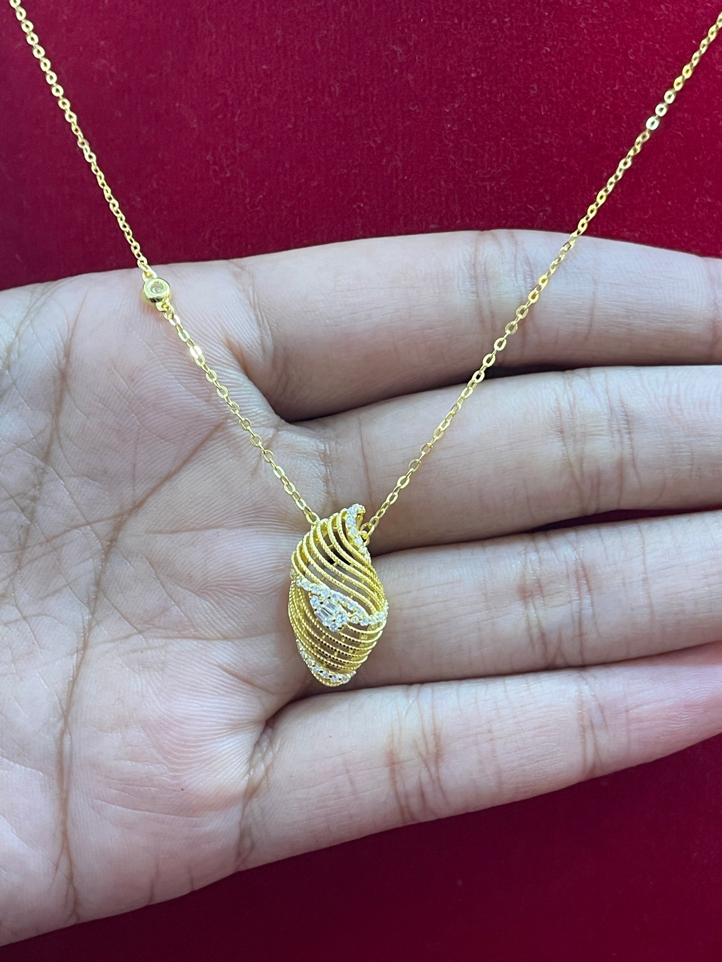 92.5 Silver Gold Plated Stylish Minimal Chain and Earrings for Women | Elegant Matching Jewellery