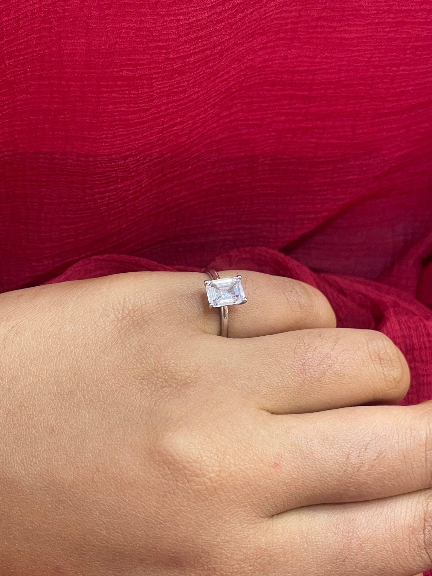 92.5 Silver White Stone Ring for Women Size 10 | Stylish Crystal-Inspired Design | Elegant Fashion Jewellery