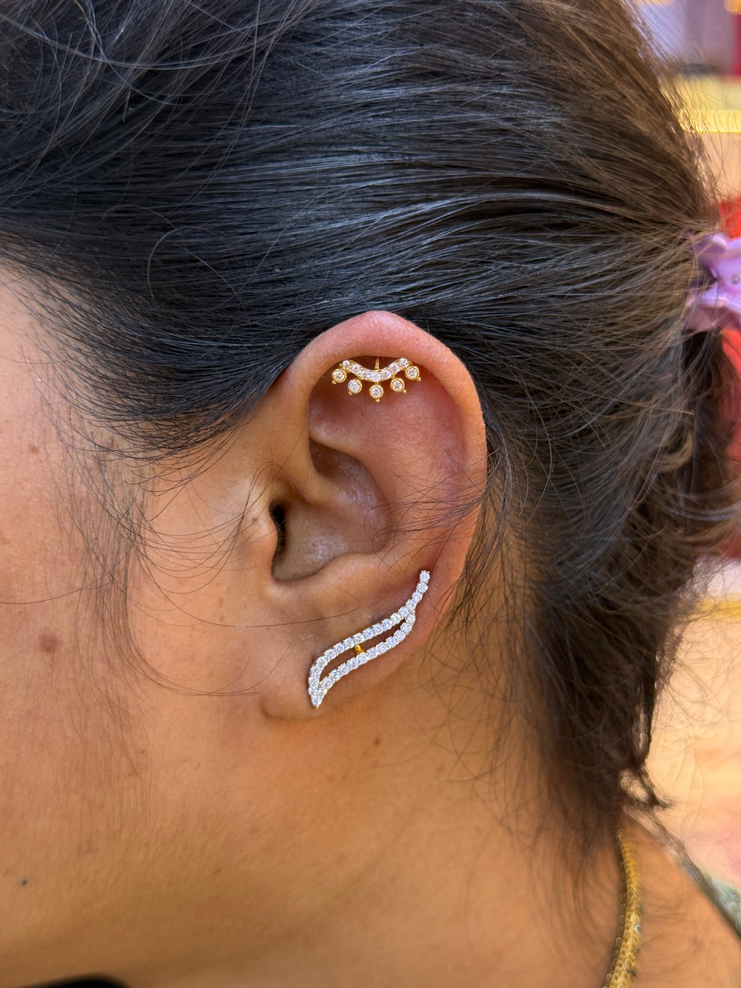 92.5 Silver Gold Plated Rangoli Bugadi Pair| Artistic Traditional Design | Jewellery
