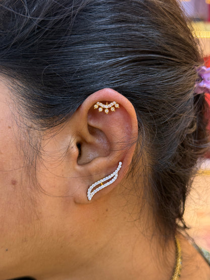 92.5 Silver Gold Plated Rangoli Bugadi Pair| Artistic Traditional Design | Jewellery