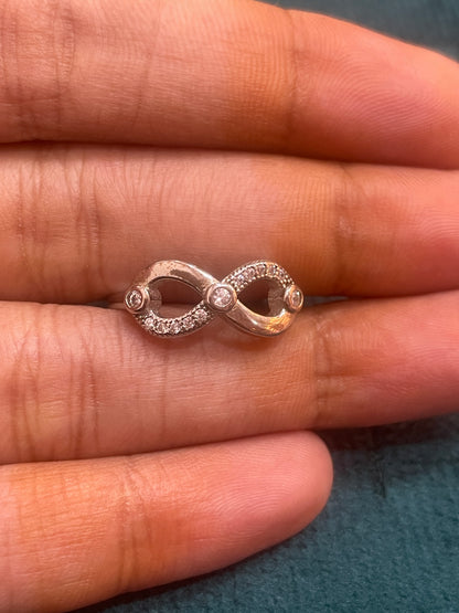 92.5 Silver Infinity Ring for Women Size 13 | Stylish Endless Loop Motif | Elegant Gift Jewellery