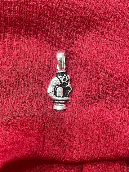 92.5 Silver Oxidised Ganesha (Ganpati) Design Pendant for Men &amp; Women – Traditional Finish