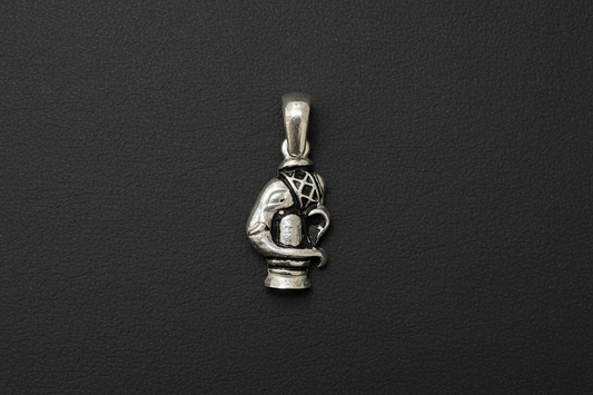 92.5 Silver Oxidised Ganesha (Ganpati) Design Pendant for Men &amp; Women – Traditional Finish