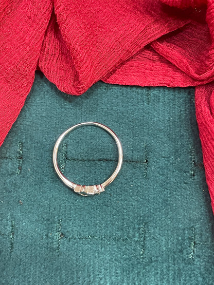 92.5 Silver Dual Star Ring - Size 16