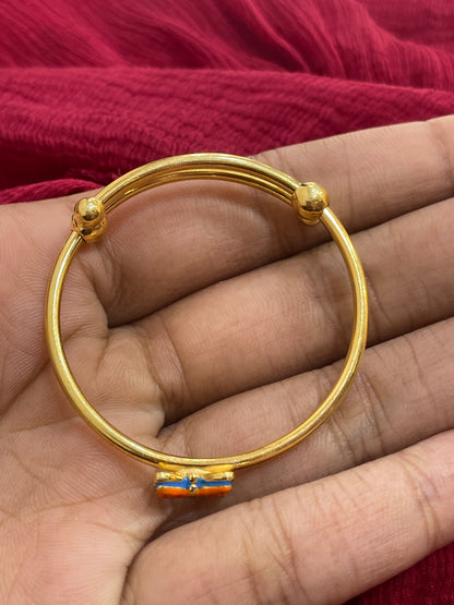 92.5 Silver Gold Plated Butterfly Kids Kada Pair | Baby Bracelet Set for Girls & Boys | Cute Stylish Jewellery