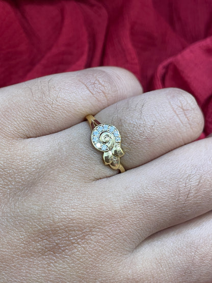 92.5 Silver Gold Plated Classy Ring for Women Size 13 | Elegant Timeless Design | Stylish Jewellery
