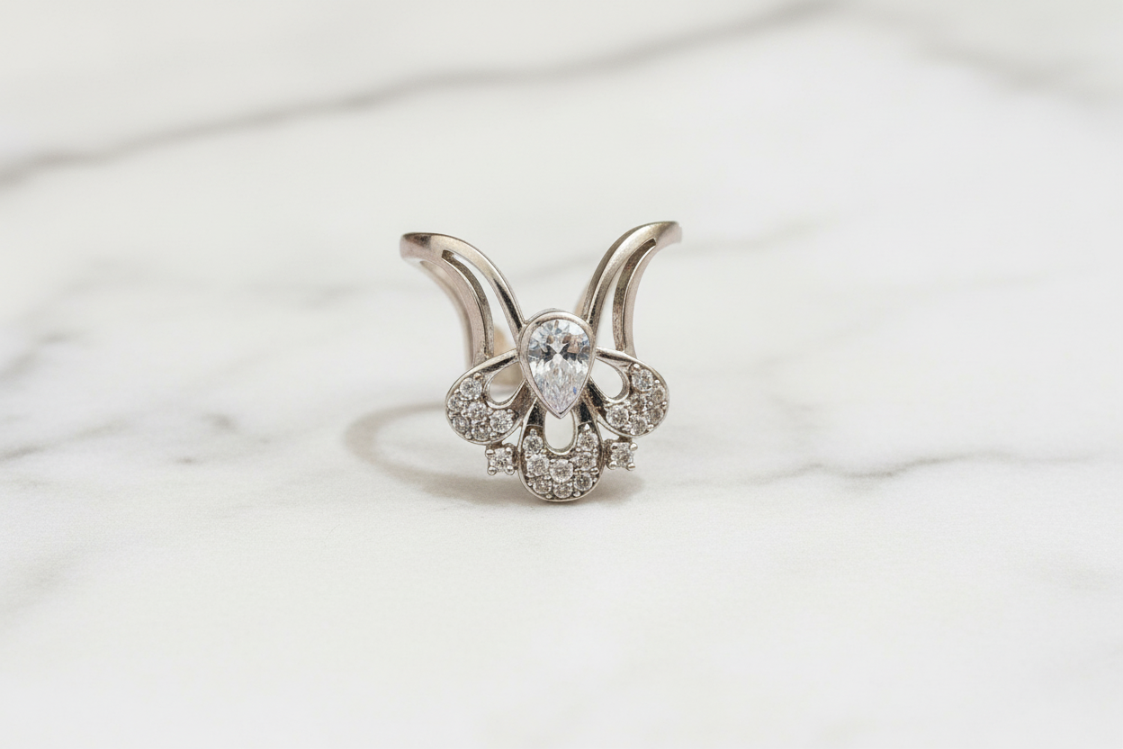 92.5 Silver Vanki Ring for Women Size 10 | Stylish Traditional Design | Elegant Jewellery
