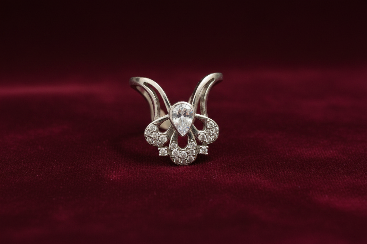 92.5 Silver Vanki Ring for Women Size 10 | Stylish Traditional Design | Elegant Jewellery