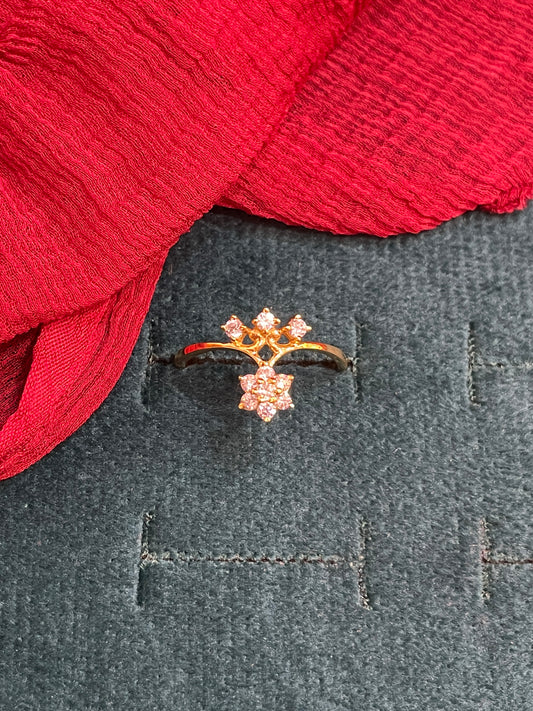 92.5 Silver Gold Plated Flower Ring for Women Size 13 | Stylish Floral Design | Elegant Jewellery