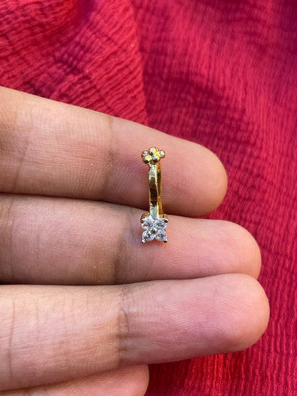 92.5 Silver Gold Plated Press-On Bugadi for Women | Stylish Non-Piercing Ear Cuff | Ethnic Jewellery