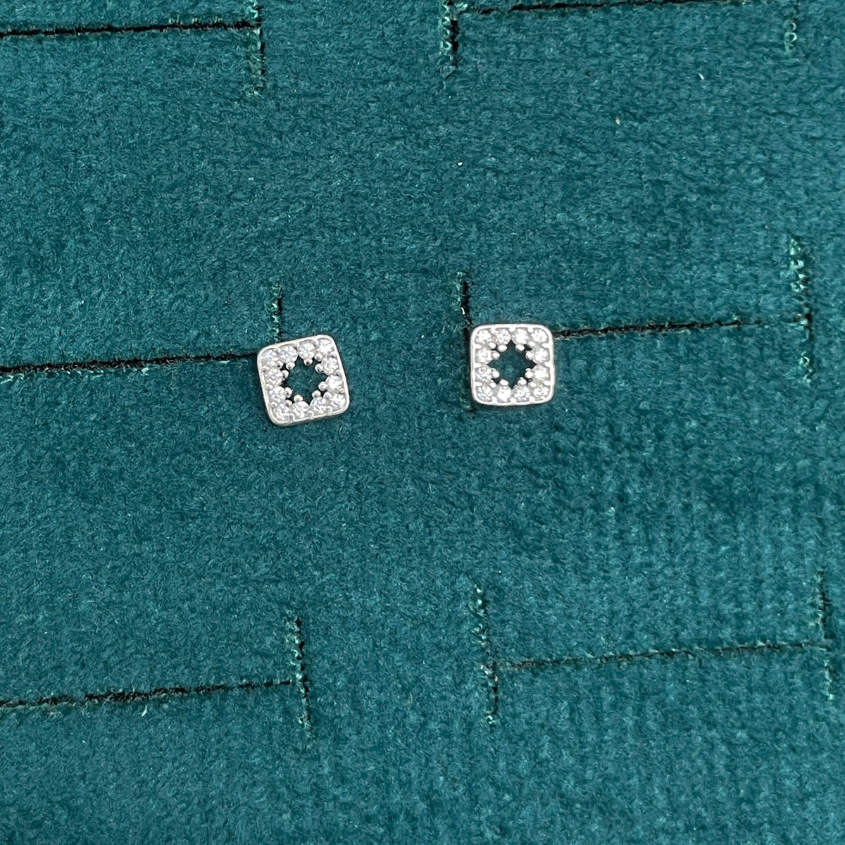 92.5 Silver Rhombus Shape Studs | Stylish Geometric Design | Jewellery pair