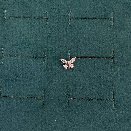925 Silver Butterfly Stud Earrings | Minimal CZ Daily Wear Earrings for Women & Girls pair