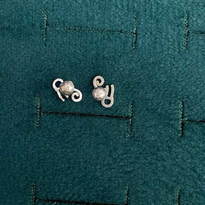 92.5 Silver Shree Second Studs | Stylish Spiritual Design | Elegant Jewellery pair