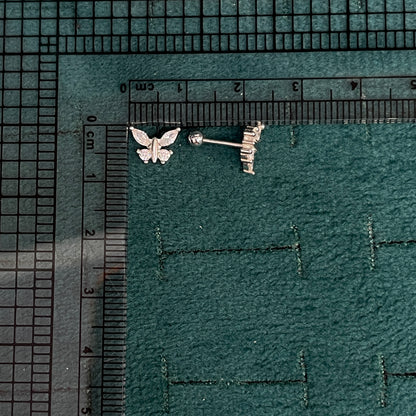 925 Silver Butterfly Stud Earrings | Minimal CZ Daily Wear Earrings for Women & Girls pair