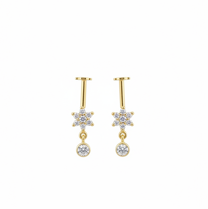 92.5 Silver Gold Plated Bugadi Pair | Stylish Traditional Design | Elegant Ear Jewellery