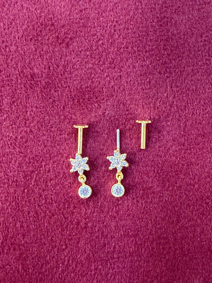 92.5 Silver Gold Plated Bugadi Pair | Stylish Traditional Design | Elegant Ear Jewellery