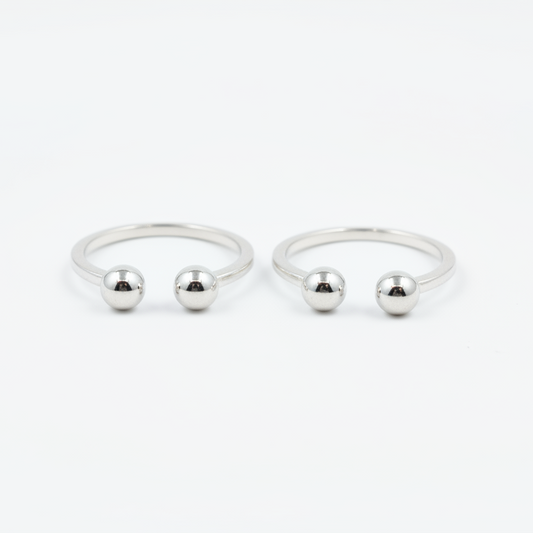 92.5 silver stylish ball toe rings