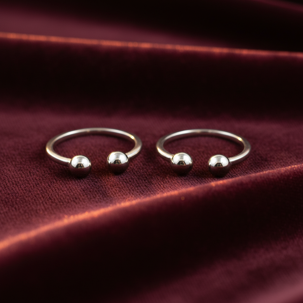 92.5 silver stylish ball toe rings