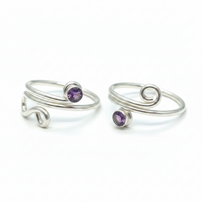 92.5 Silver Minimal Toe Rings for Women | Simple Elegant Design | Adjustable Jewellery