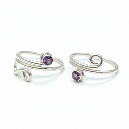 92.5 Silver Minimal Toe Rings for Women | Simple Elegant Design | Adjustable Jewellery