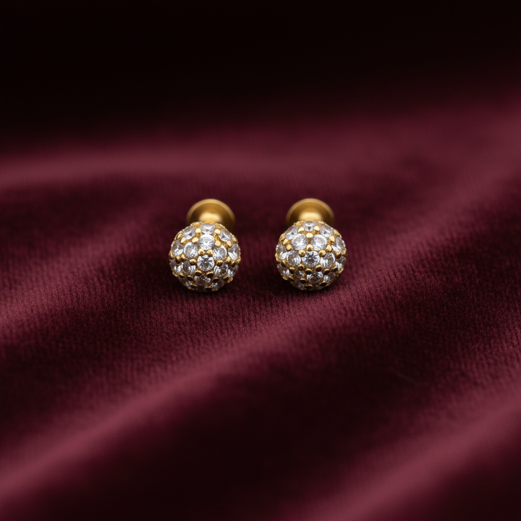 92.5 Silver Gold Plated 2-in-1 Stud & Bugadi Pair| Dual Wear Versatile Design | Jewellery