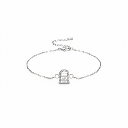 925 Sterling Silver Shivling Rakhi | CZ Stone Chain Rakhi for Raksha Bandhan