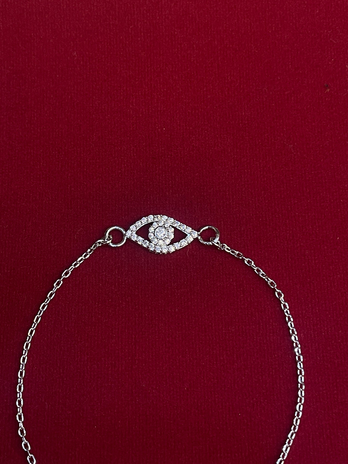 925 Sterling Silver Evil Eye Rakhi | CZ Stone Chain Rakhi for Raksha Bandhan