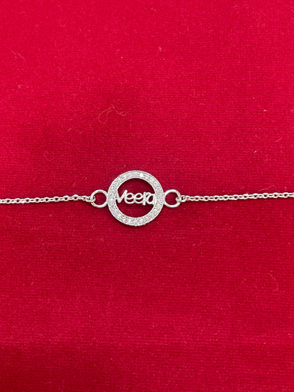 925 Sterling Silver Veera Rakhi | Stone-Studded Chain Rakhi for Raksha Bandhan