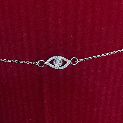 925 Sterling Silver Evil Eye Rakhi | CZ Stone Chain Rakhi for Raksha Bandhan