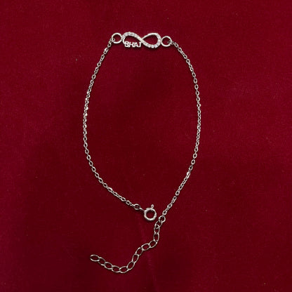 925 Sterling Silver Bhai Infinity Rakhi | CZ Stone Chain Rakhi for Raksha Bandhan