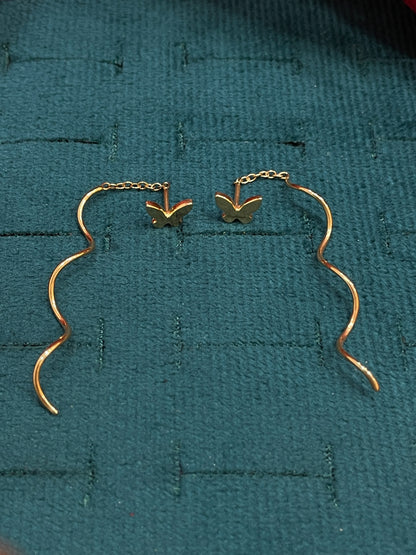 925 Sterling Silver Gold Plated Butterfly Spiral Earrings for Women | Whimsical Nature Design