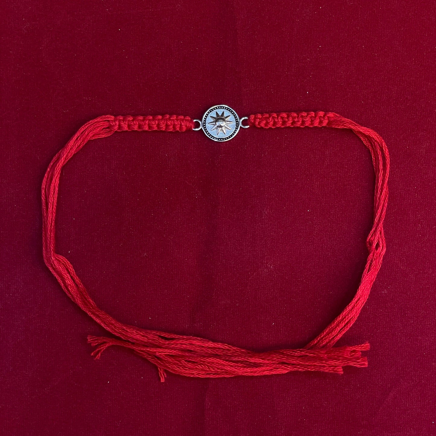 925 Sterling Silver Star Rakhi | Red Thread Rakhi for Raksha Bandhan