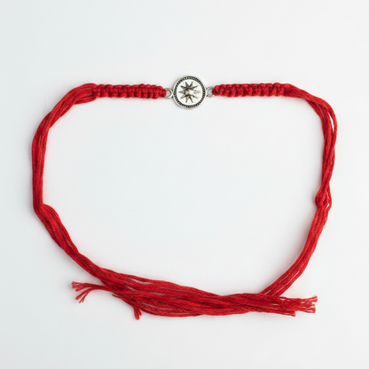 925 Sterling Silver Star Rakhi | Red Thread Rakhi for Raksha Bandhan