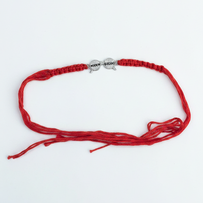 925 Sterling Silver Cool Bro Rakhi | Red Thread Rakhi for Raksha Bandhan