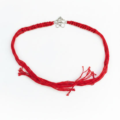 925 Sterling Silver Ganesha Rakhi | Red Thread Rakhi for Raksha Bandhan
