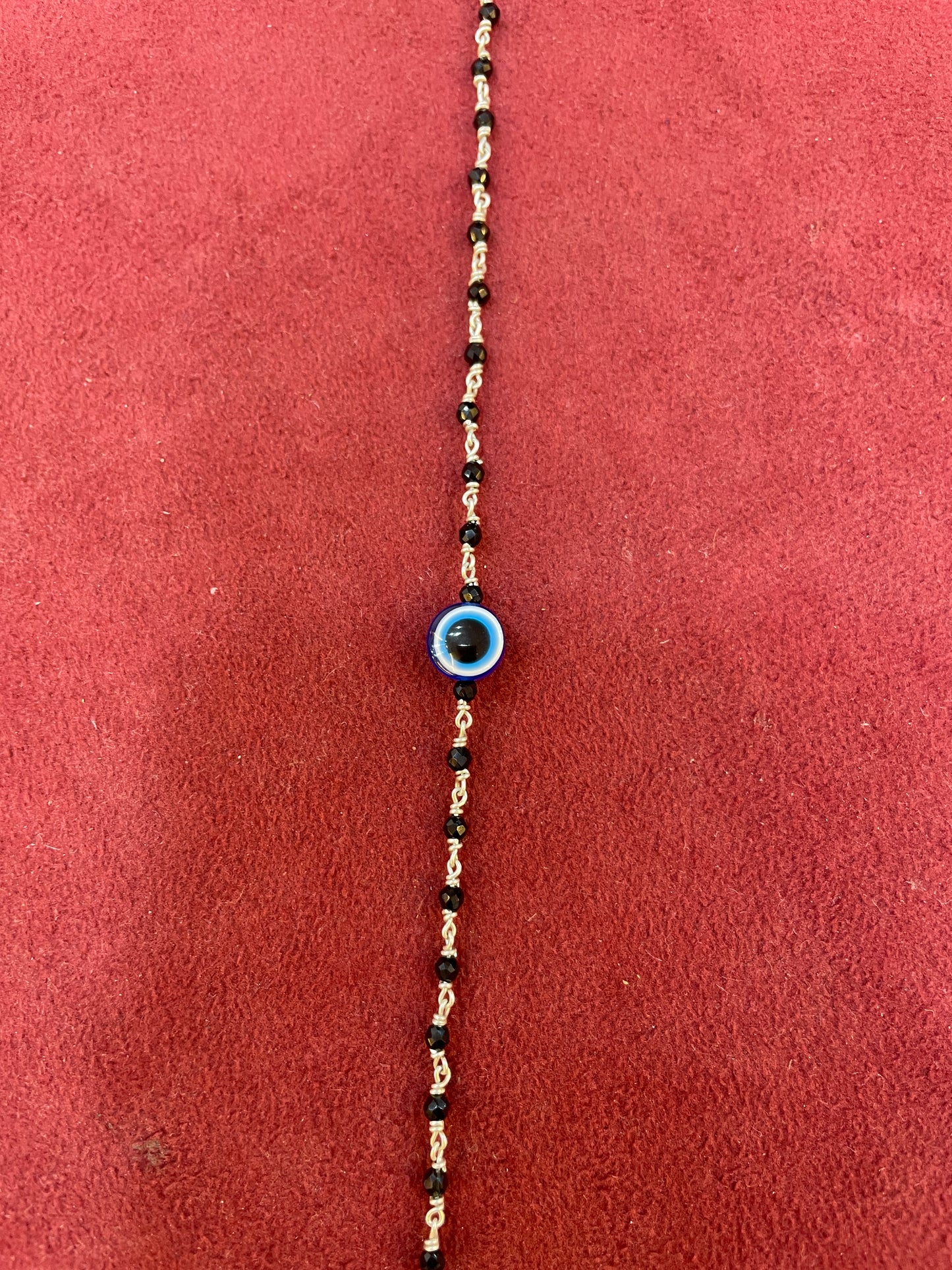 92.5 Silver Black Beads Anklet (Single Piece) | Stylish Traditional Design | Jewellery