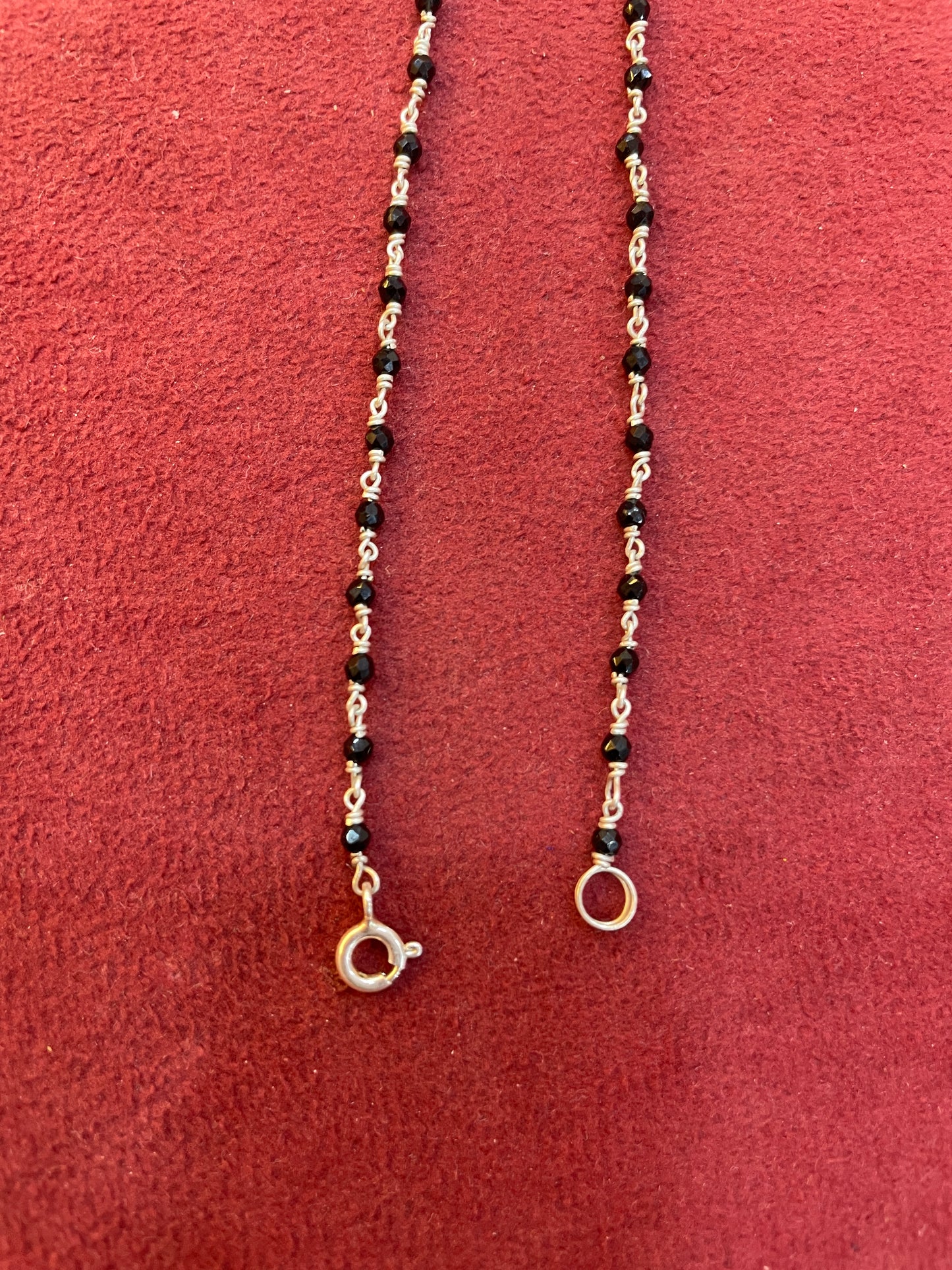 92.5 Silver Black Beads Anklet (Single Piece) | Stylish Traditional Design | Jewellery