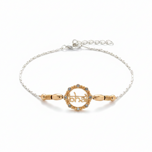 925 Silver Rosegold Rakhi