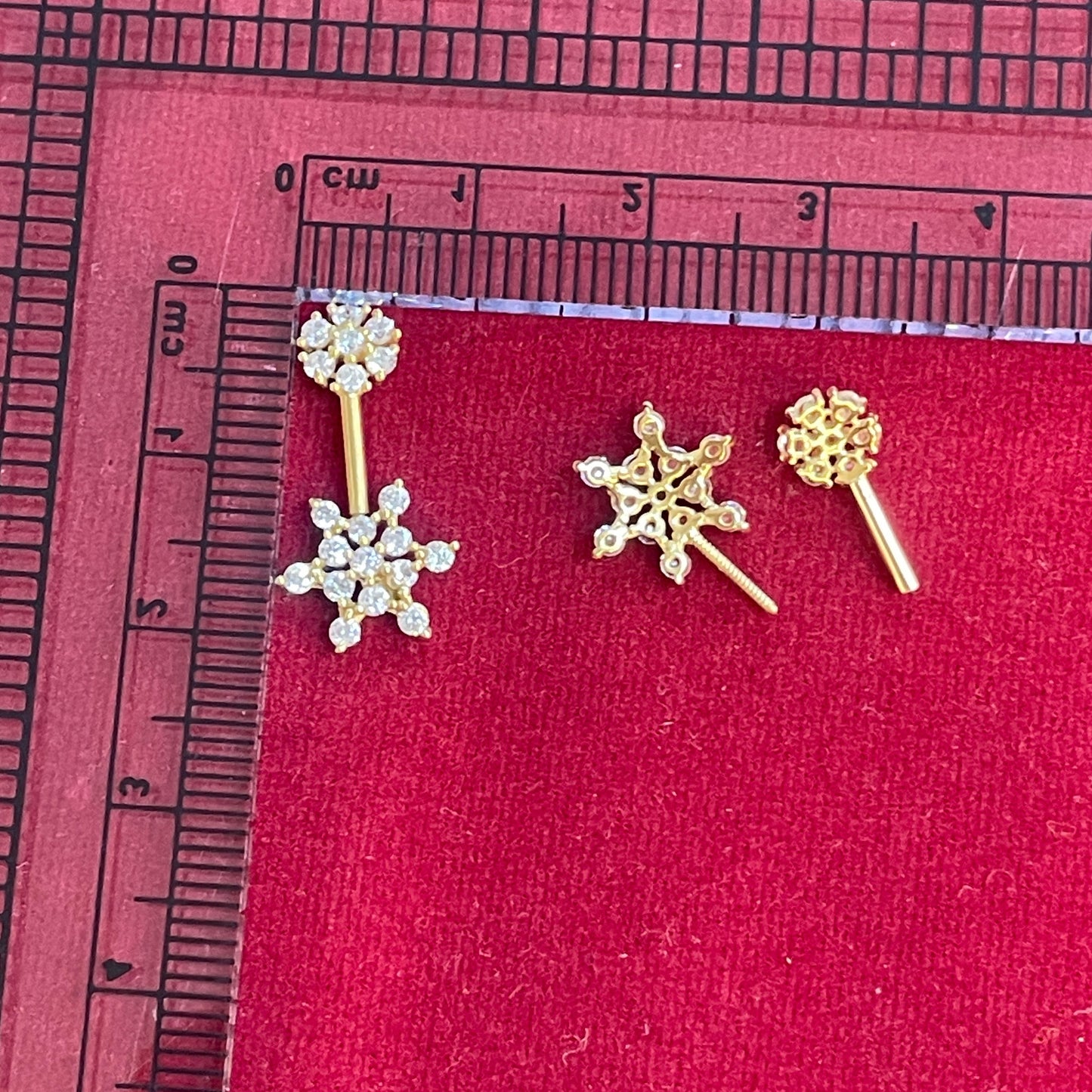 Gold Plated CZ Bugadi Pair for Women | Helix Cartilage Earrings