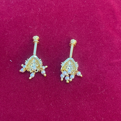 92.5 Silver Jhumki Bugadi | Traditional Hanging Design | Jewellery (pair)