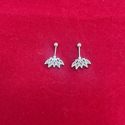 92.5 Silver Five Leaf Bugadi | Stylish Nature Design | Elegant Jewellery pair