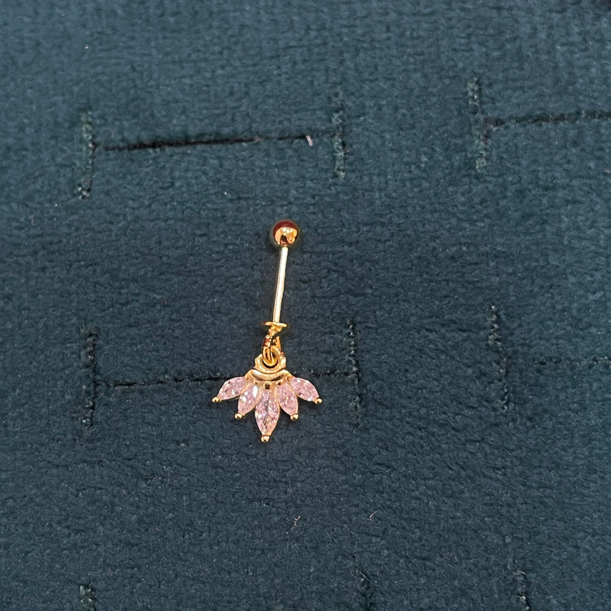 92.5 Silver Gold Plated Five Leaf Hanging Bugadi- Pair