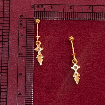 92.5 Silver Gold Plated Dual Stone Bugadi - Pair