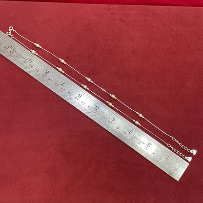 92.5 Sterling Silver Anklet for Women - Pair