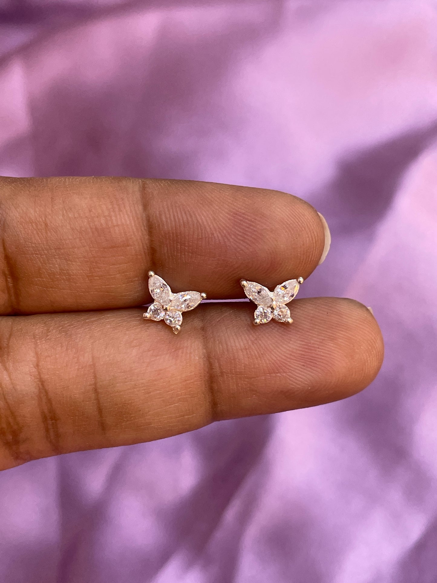 925 Silver butterfly studs